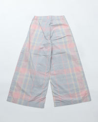 MEYAME  CHECK SIDE LINE WIDE PANTS MEY-2423 LIGHT BLUE