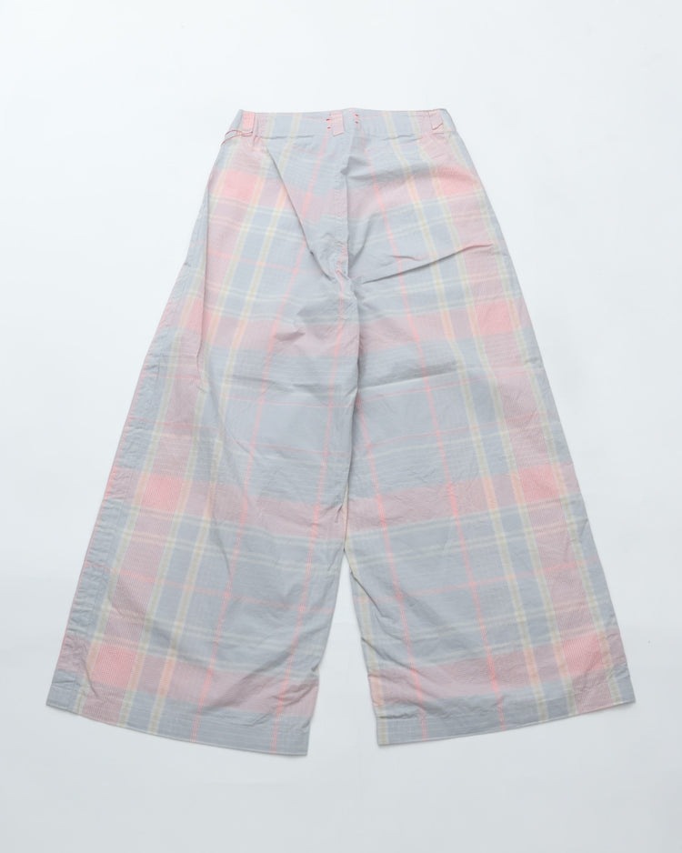 MEYAME  CHECK SIDE LINE WIDE PANTS MEY-2423 LIGHT BLUE