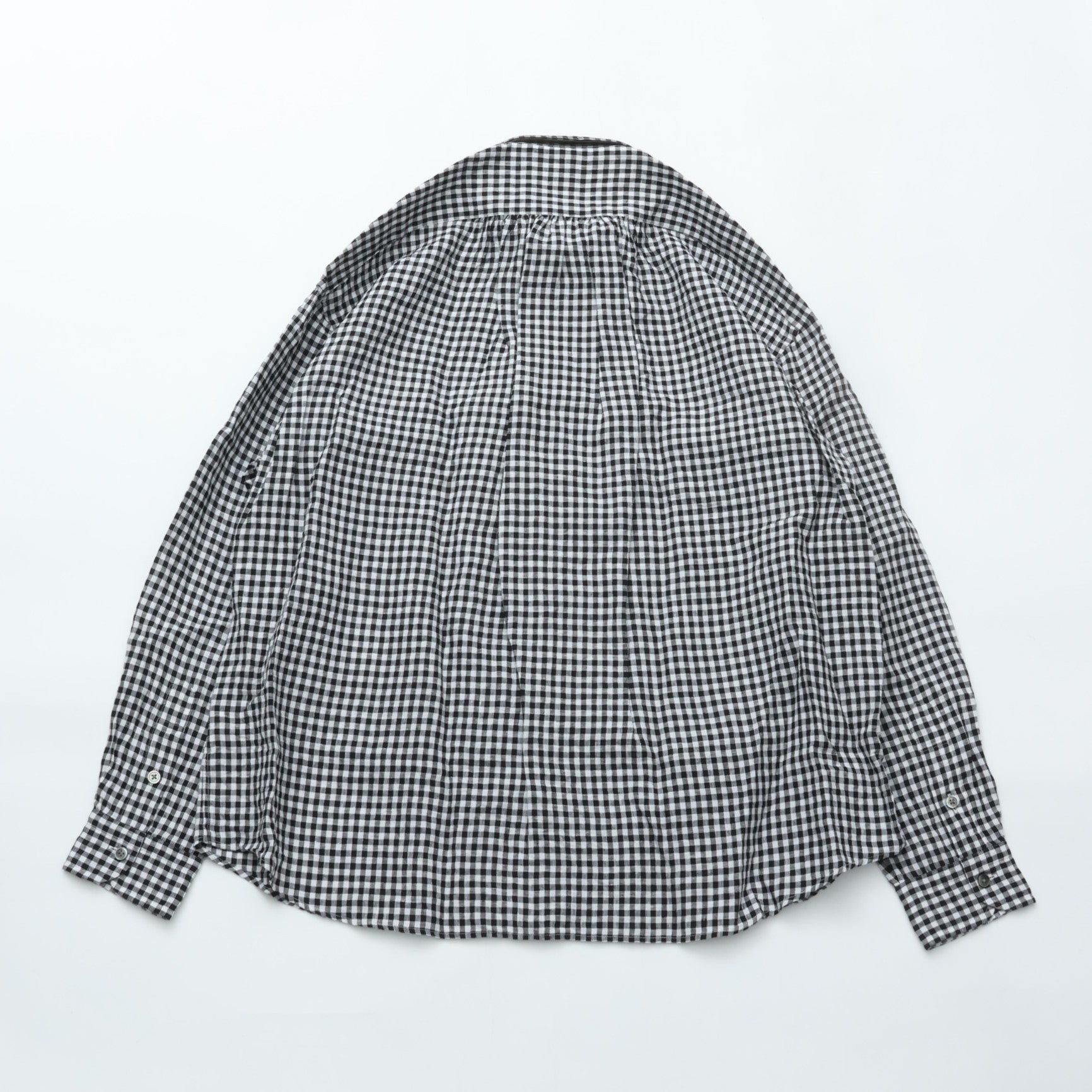 PORTER CLASSIC ROLL UP LINEN GINGHAM CHECK SHIRT BLACK – CASDAY
