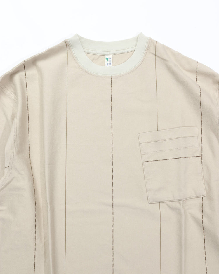 NOROLL / UNEVENNESS L/S TEE LT BEIGE