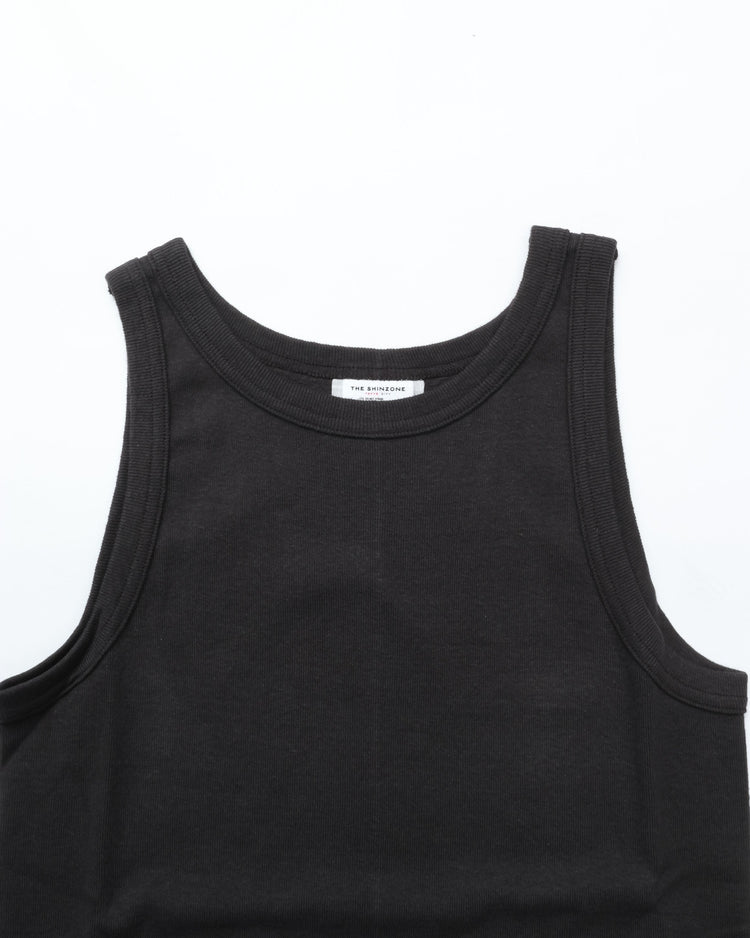 THE SHINZONE / CIRCULAR RIB TANKTOP 07 BLACK
