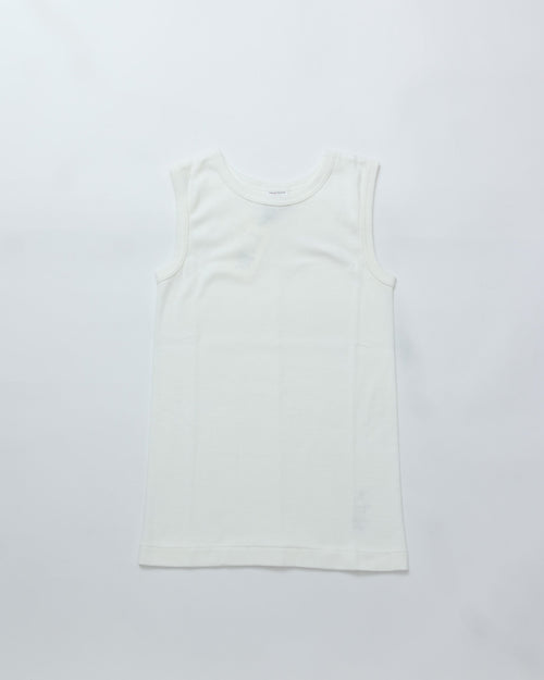 THE SHINZONE  CIRCULAR RIB SLEEVELESS 01 WHITE