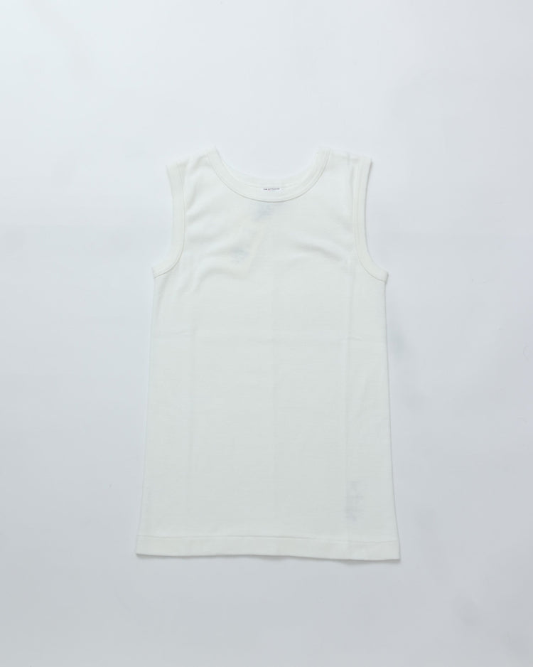 THE SHINZONE / CIRCULAR RIB SLEEVELESS 01 WHITE