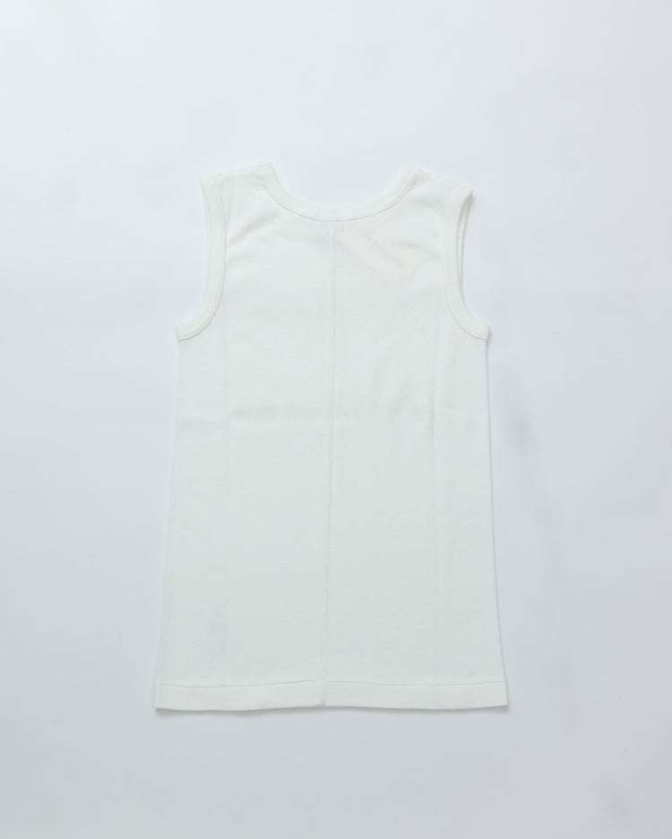 THE SHINZONE / CIRCULAR RIB SLEEVELESS 01 WHITE