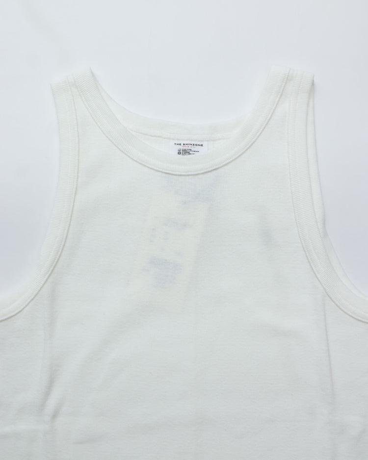 THE SHINZONE / CIRCULAR RIB TANKTOP 01 WHITE