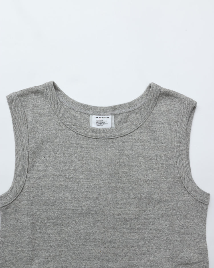 THE SHINZONE  CIRCULAR RIB SLEEVELESS 06 GRAY