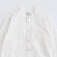 RINEN / 80/2 Downproof Stand Collar Shirt 01. White