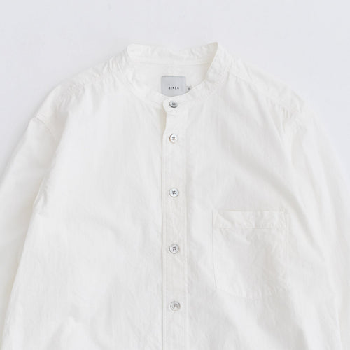 RINEN / 80/2 Downproof Stand Collar Shirt 01. Shiro
