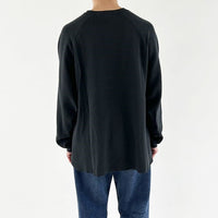 REMI RELIEF Double-Tucked Henley Neck Long-Sleeve T-Shirt