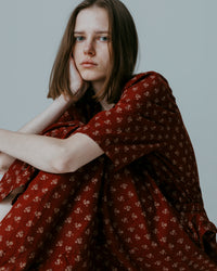 MEYAME　PRINT SUMMER DRESS MEY-2420 BURGUNDY