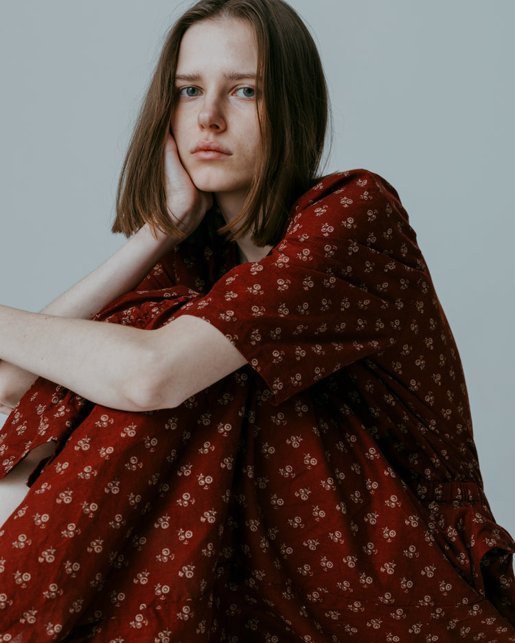 MEYAME　PRINT SUMMER DRESS MEY-2420 BURGUNDY