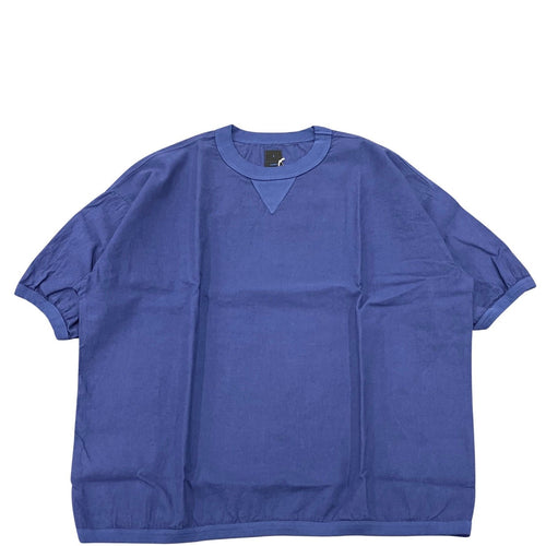 maillot / linen rich big sweat shirt-Tee NAVY