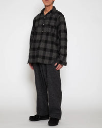 THE CORONA UTILITY  CS005 - W.C.W SHIRT PULLOVER / Black × White CS005-26-05-M
