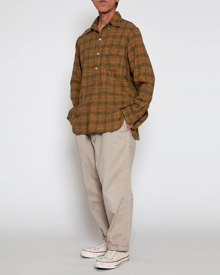 THE CORONA UTILITY  CS005 - W.C.W SHIRT PULLOVER / Khaki × Green CS005-26-07-L