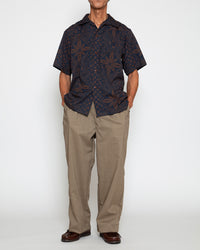 THE CORONA UTILITY  CS097 - FRENCH CAFE SHIRT S/S / Charcoal Grey × Brown CS097-26-02