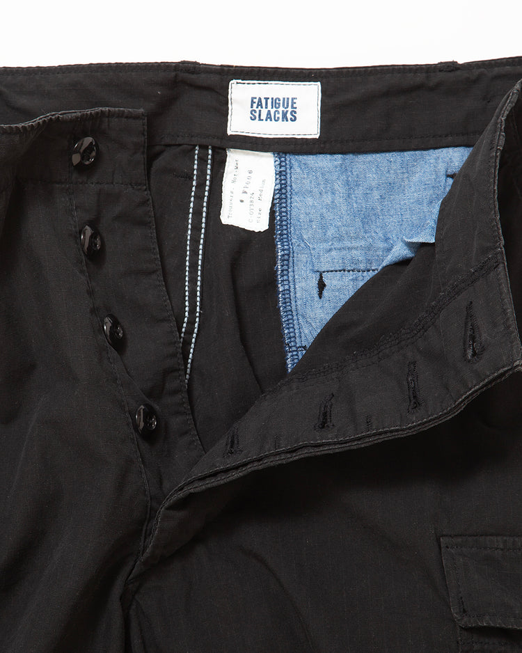 FATIGUE SLACKS  FP006 - JUNGLE SLACKS / Black w/ Bio-wash FP006-26-06