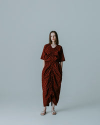 MEYAME　PRINT SUMMER DRESS MEY-2420 BURGUNDY