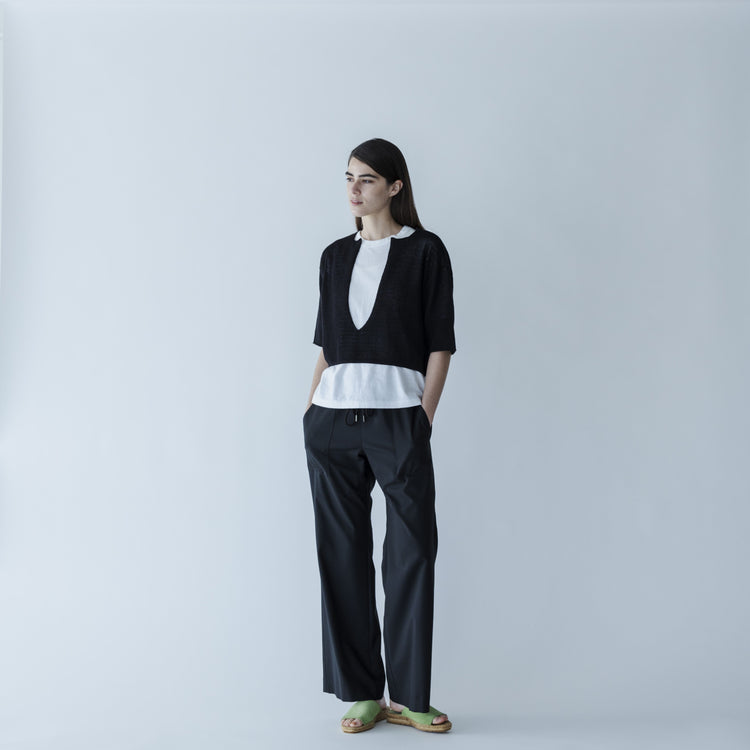 MEYAME / COMFORTABLE DRAWCORD PANTS BLACK