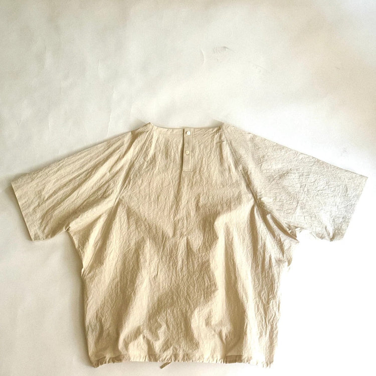 HAVERSACK / C/Lタイプライター クルーネック 半袖ラグランシャツ BLACK