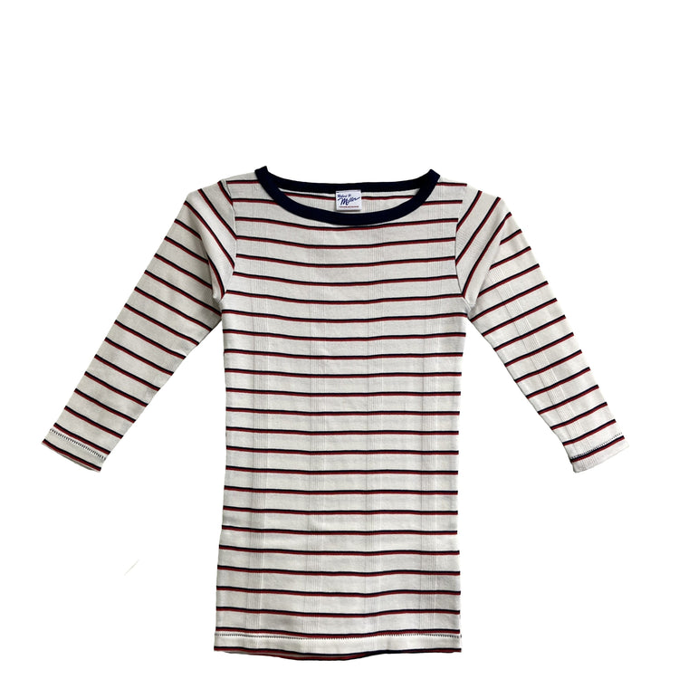 Miller/ Panel ribbed Q/S boat neck WHT-NR