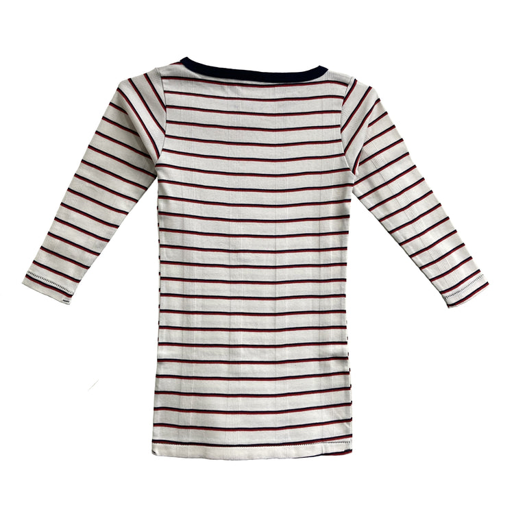 Miller/ Panel ribbed Q/S boat neck WHT-NR