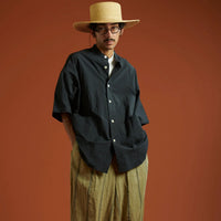 HAVERSACK / C/L Typewriter Band Collar Shirt KHAKI