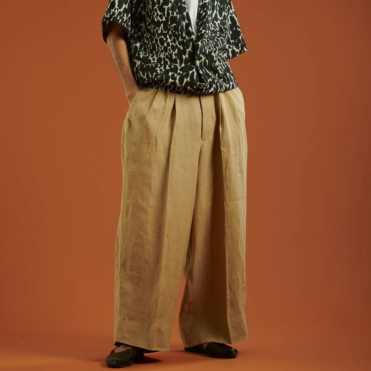 HAVERSACK / High-waisted 2-pleat wide-leg pants