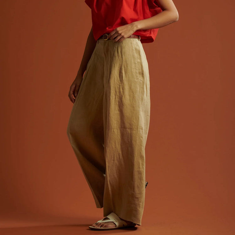 HAVERSACK / High-waisted 2-pleat wide-leg pants
