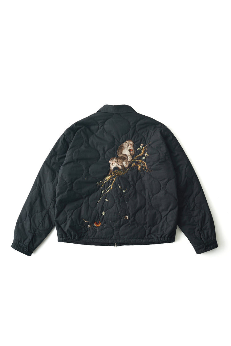 OLD JOE BRAND QUILTED SOUVENIR JACKET ONYX (Pair of Monkey on Persimmon Tree) 262OJ-JK15