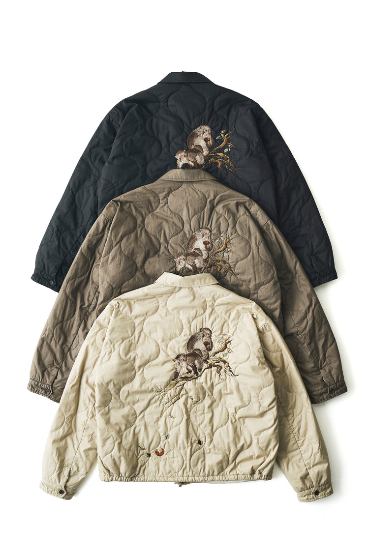 OLD JOE BRAND QUILTED SOUVENIR JACKET ONYX (Pair of Monkey on Persimmon Tree) 262OJ-JK15