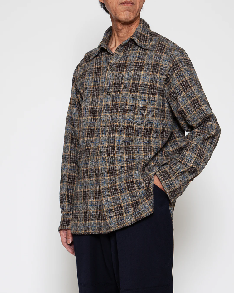 THE CORONA UTILITY CS005 - WCW SHIRT PULLOVER / Gray × Brown