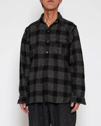 THE CORONA UTILITY  CS005 - W.C.W SHIRT PULLOVER / Black × White CS005-26-05-M