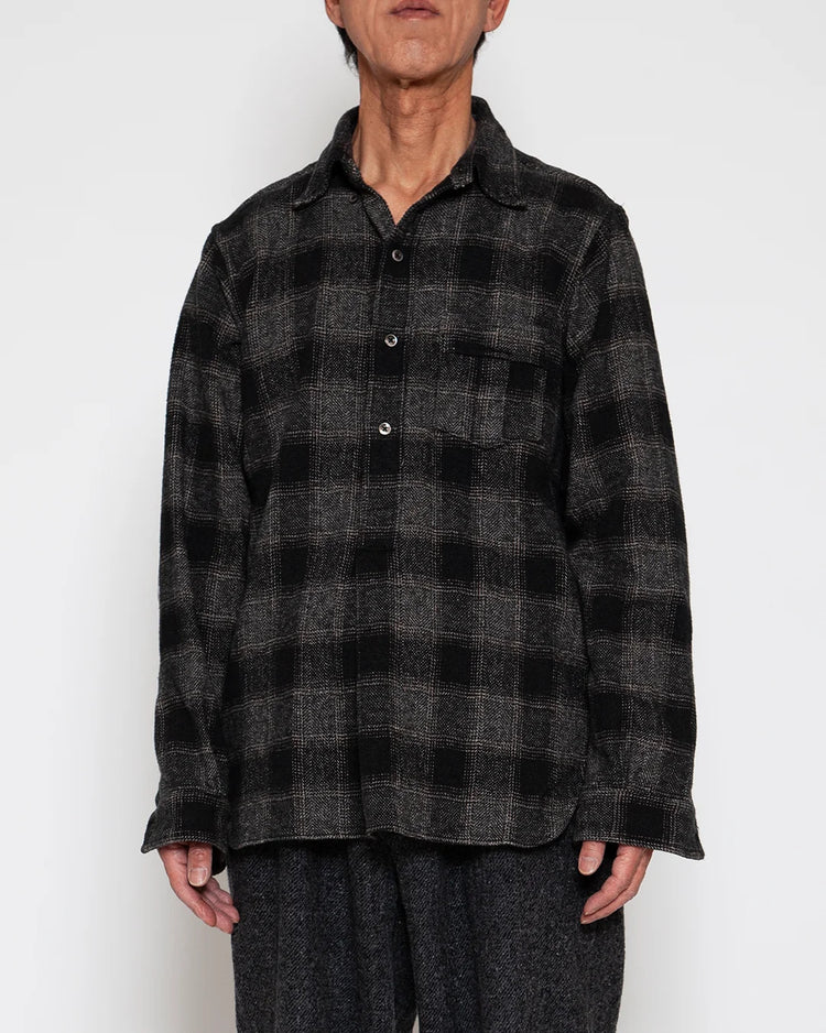 THE CORONA UTILITY  CS005 - W.C.W SHIRT PULLOVER / Black × White CS005-26-05-M