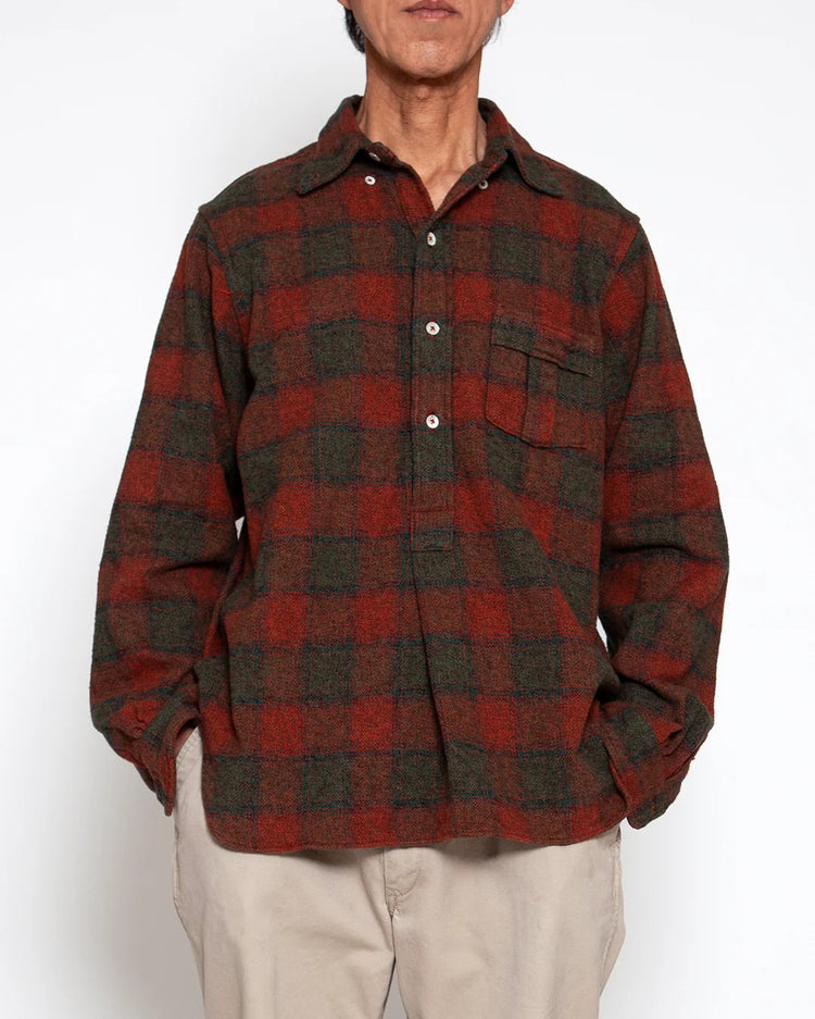 THE CORONA UTILITY  CS005 - W.C.W SHIRT PULLOVER / Red × Green CS005-26-06-M