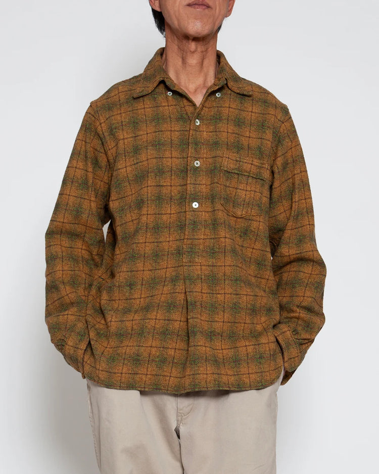 THE CORONA UTILITY  CS005 - W.C.W SHIRT PULLOVER / Khaki × Green CS005-26-07-L