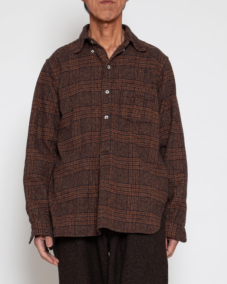 THE CORONA UTILITY   CS005 - W.C.W SHIRT PULLOVER / Mocha × Brown CS005-26-08