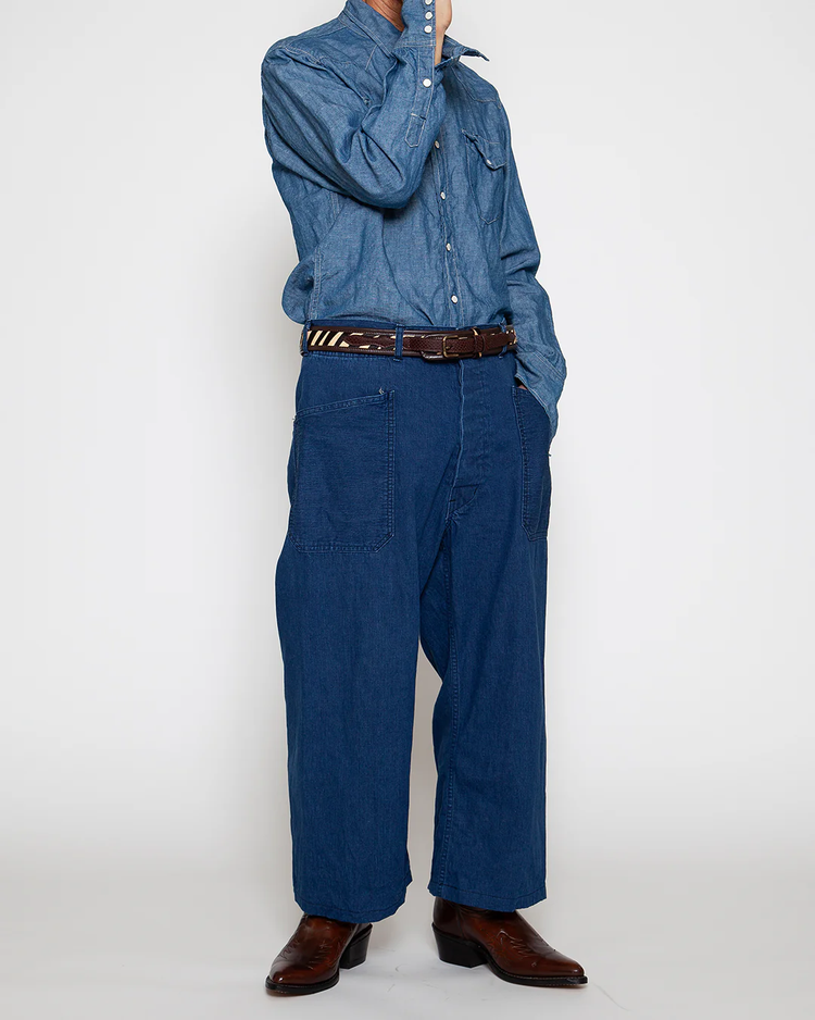 FATIGUE SLACKS  FP015 UTILITY NAVY SLACKS  Indigo w Bio-wash