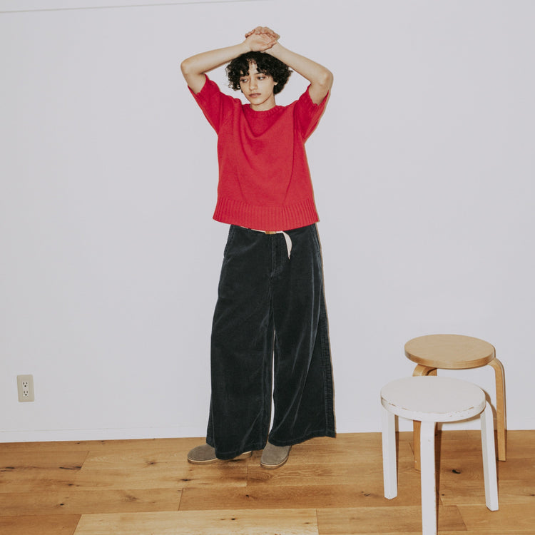 MEYAME / CORDUROY SIDE LINE WIDE PANTS