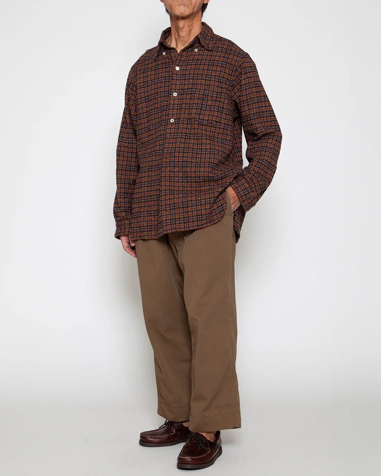 THE CORONA UTILITY CS005 - W.C.W SHIRT PULLOVER / Brown × BLUE