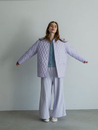 MEYAME CORDUROY SIDE LINE WIDE PANTS MEY-2518 LIGHT PURPLE