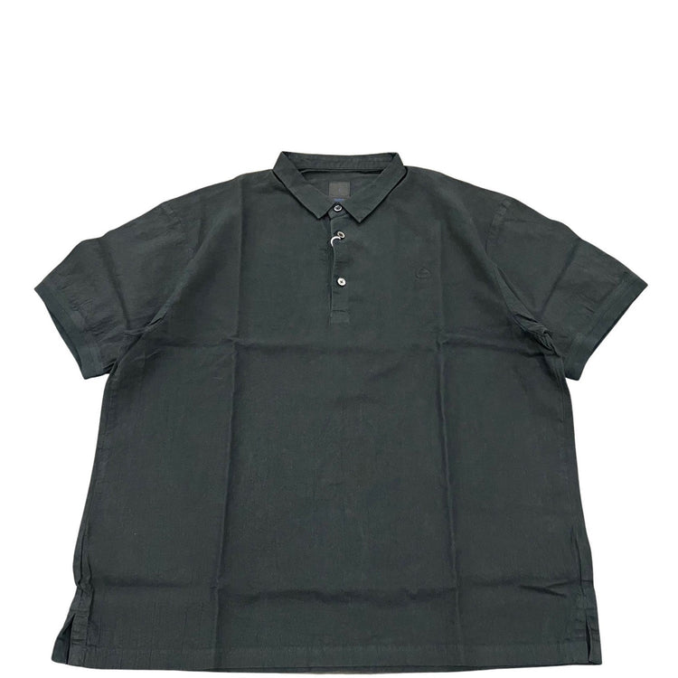 maillot / linen rich polo shirt-Tee BLACK