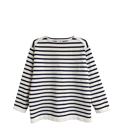 Yonetomi / WAVE COTTON BASQUE KNIT PULLOVER (BOAT NECK)