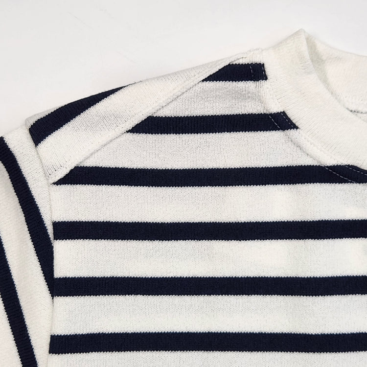 Yonetomi  / WAVE COTTON BASQUE KNIT PULLOVER (CREW NECK)