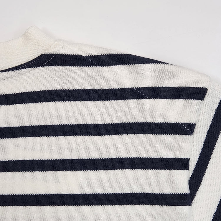 Yonetomi  / WAVE COTTON BASQUE KNIT PULLOVER (CREW NECK)