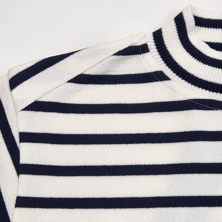 Yonetomi  / WAVE COTTON BASQUE KNIT PULLOVER (MOCK NECK)