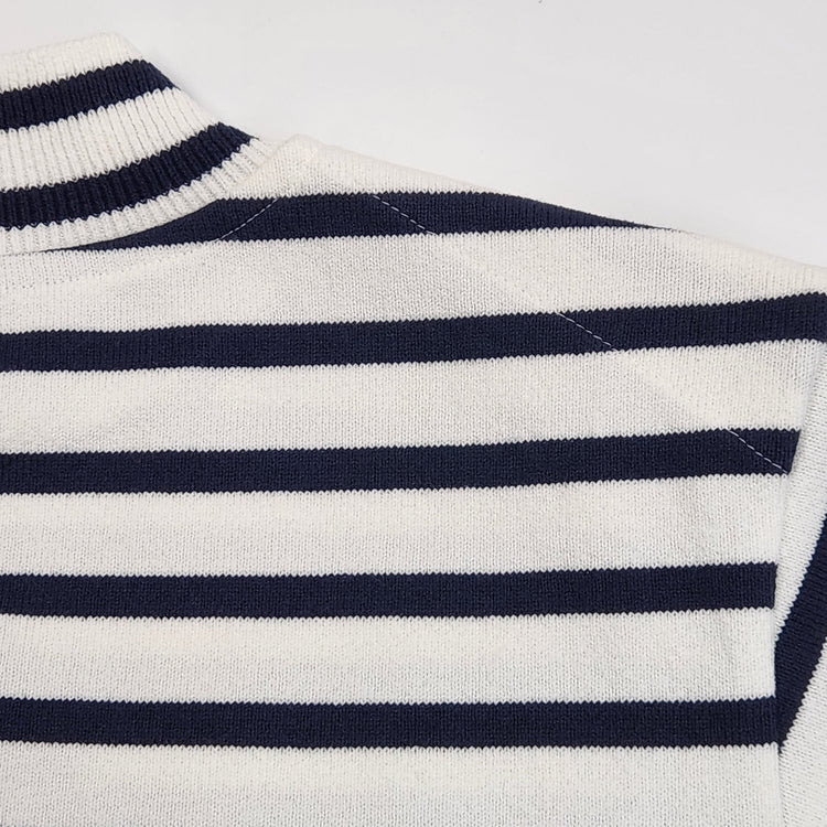 Yonetomi  / WAVE COTTON BASQUE KNIT PULLOVER (MOCK NECK)