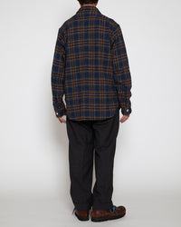 THE CORONA UTILITY   CS001 - NAVY 1POCKET SHIRT / Navy × Green CS001-26-03