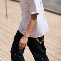 HIDAKA/ DOUBLE CURB PANTS CHAIN