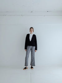 MEYAME  LONG SLIT KNIT BLACK