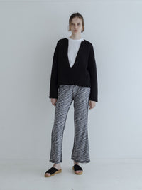 MEYAME  LONG SLIT KNIT BLACK